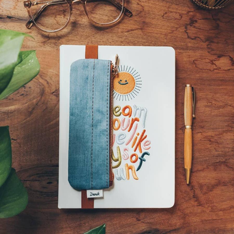 Distressed Blue Notebook Pouch