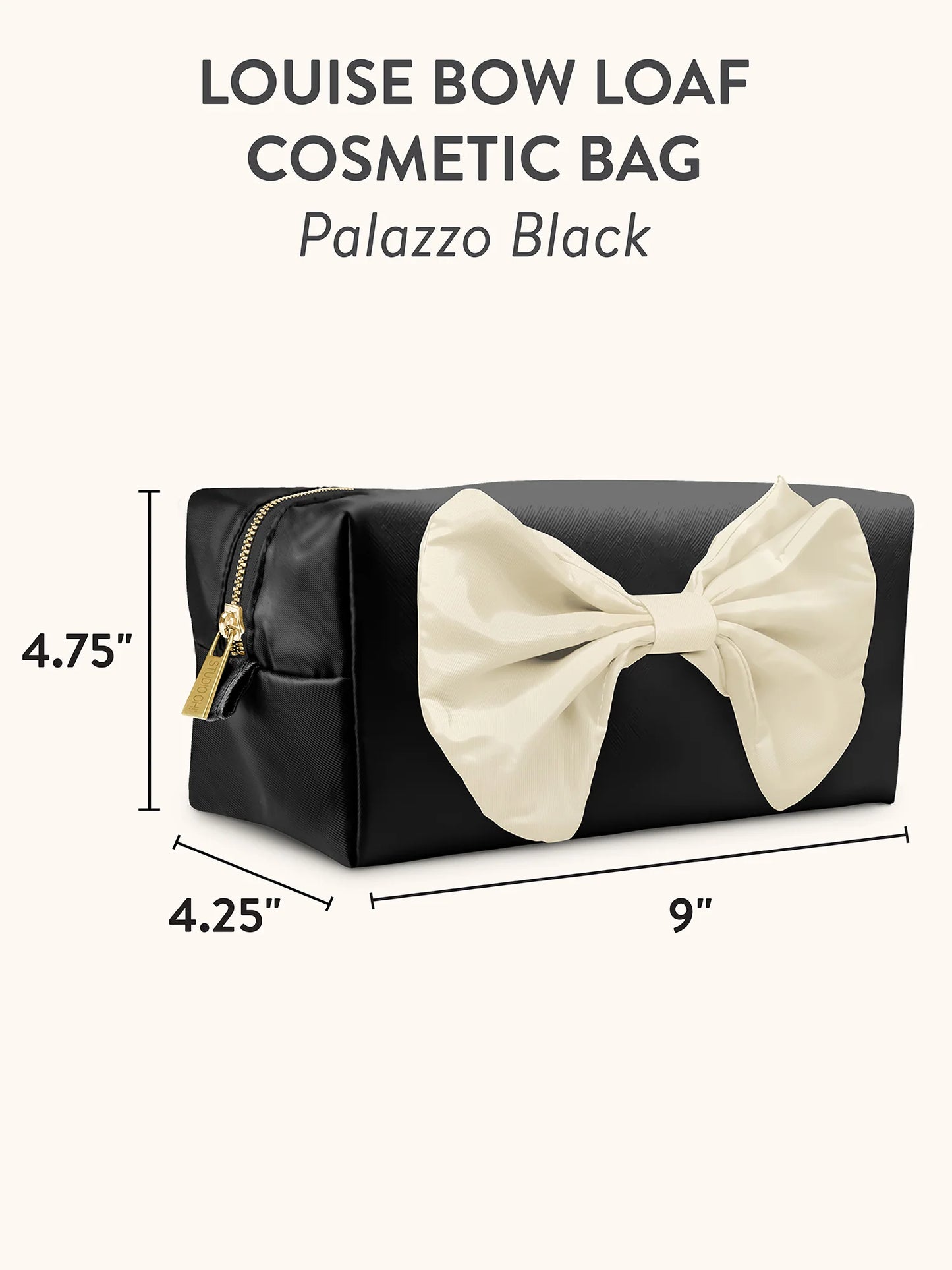 Palazzo Black Louise Bow Loaf Cosmetic Pouch