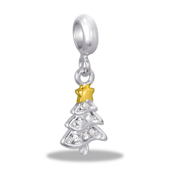 Davinci CZ Christmas Tree Charm Necklace