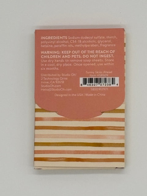 Sunny Skies Ahead Coconut Single Use Soap Sheets