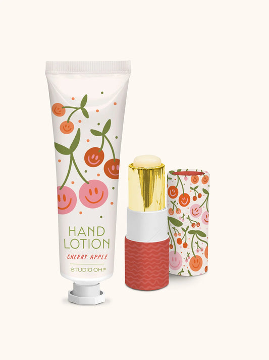 Be All Smiles Cherry Apple Lip Balm & Hand Lotion Set
