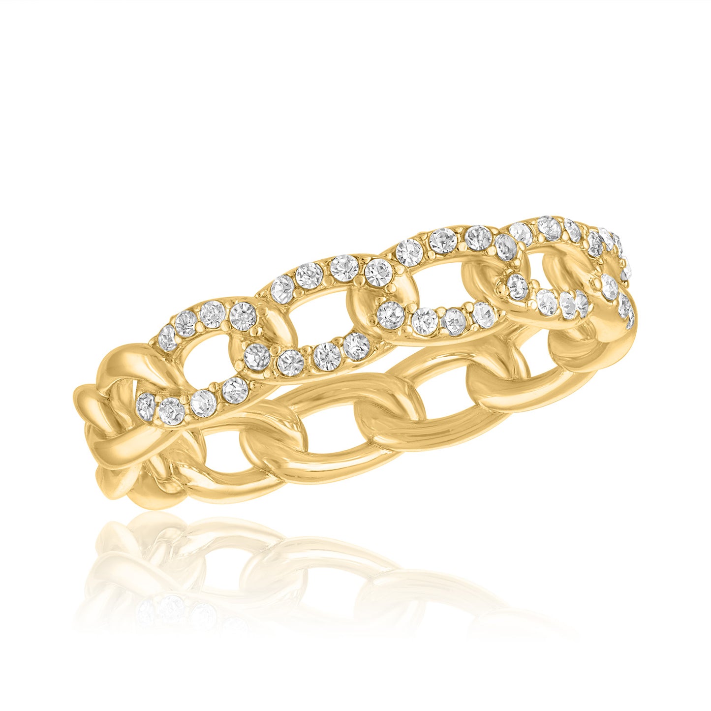 CZ Chain Layers Ring