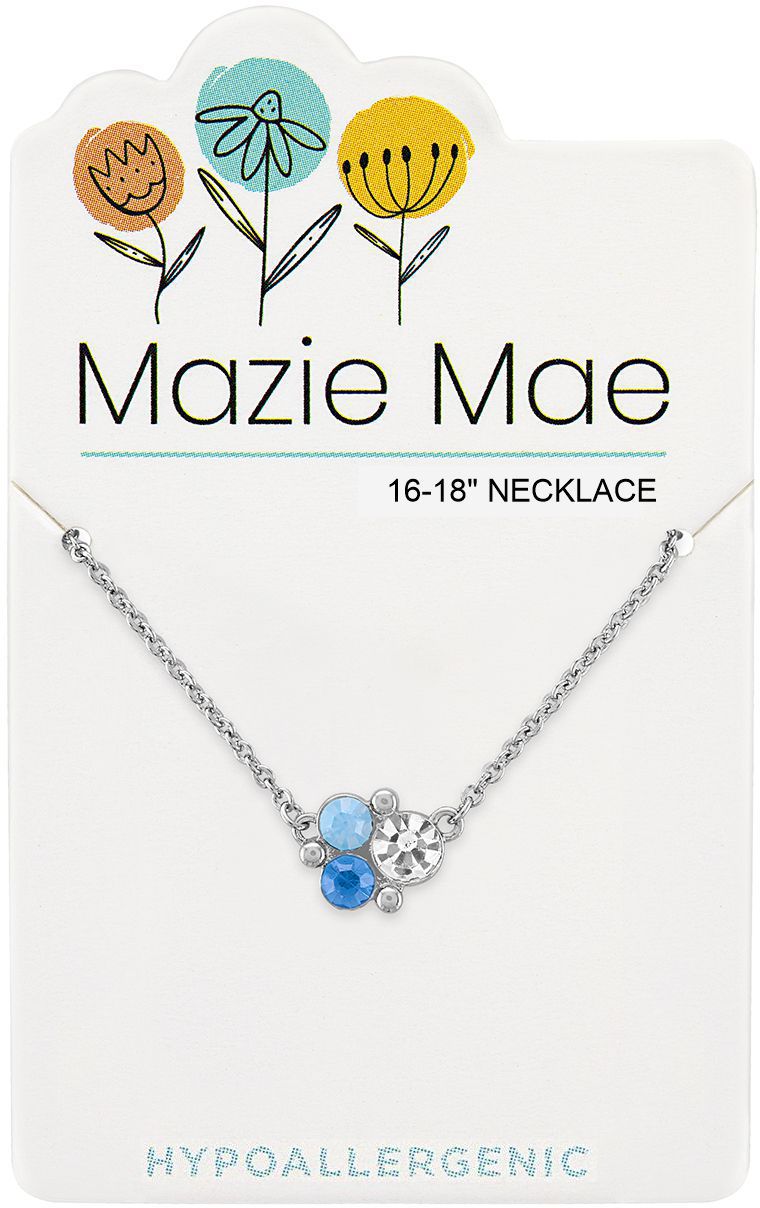 Silver Air Blue Opal Cluster Mazie Mae Necklace