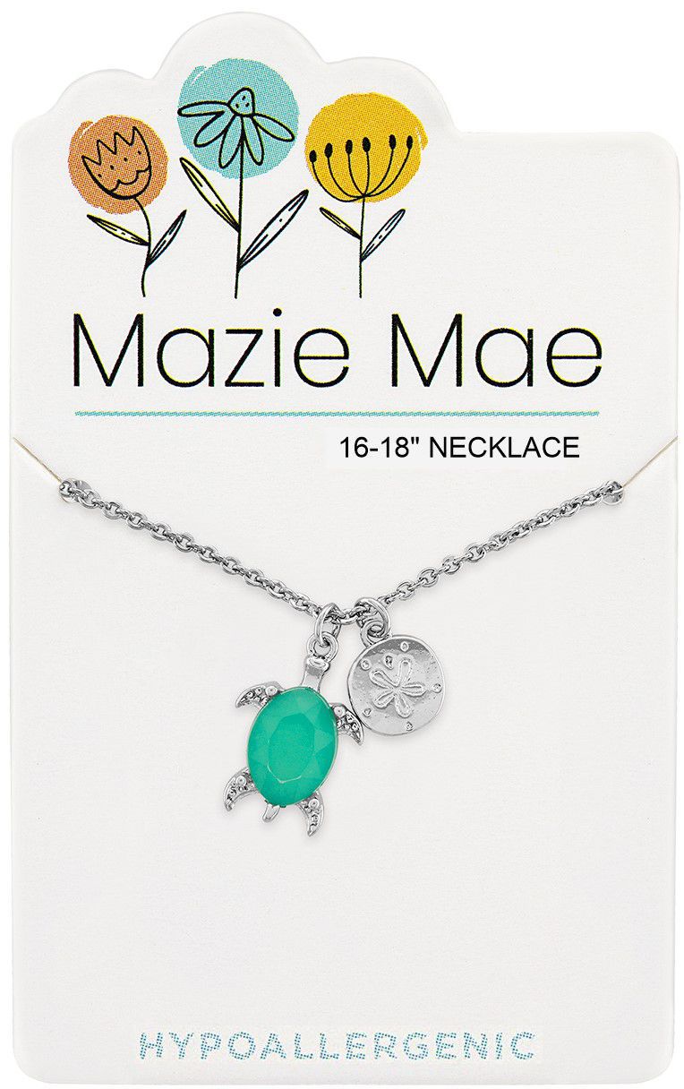 Silver Pacific Opal Turtle &Sand Dollar Dangle Mazie Mae Necklace