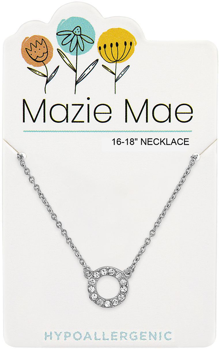 Silver CZ Open Circle Mazie Mae Necklace