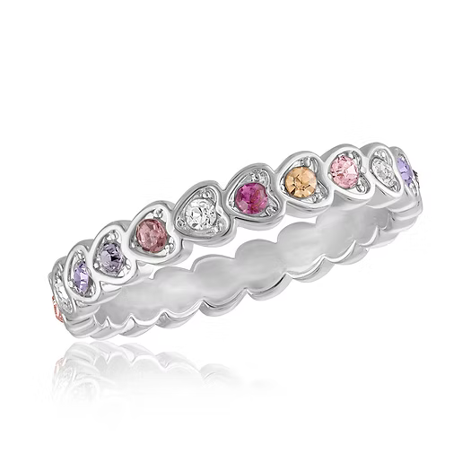 Multi-Color Heart Infinity Stack Ring