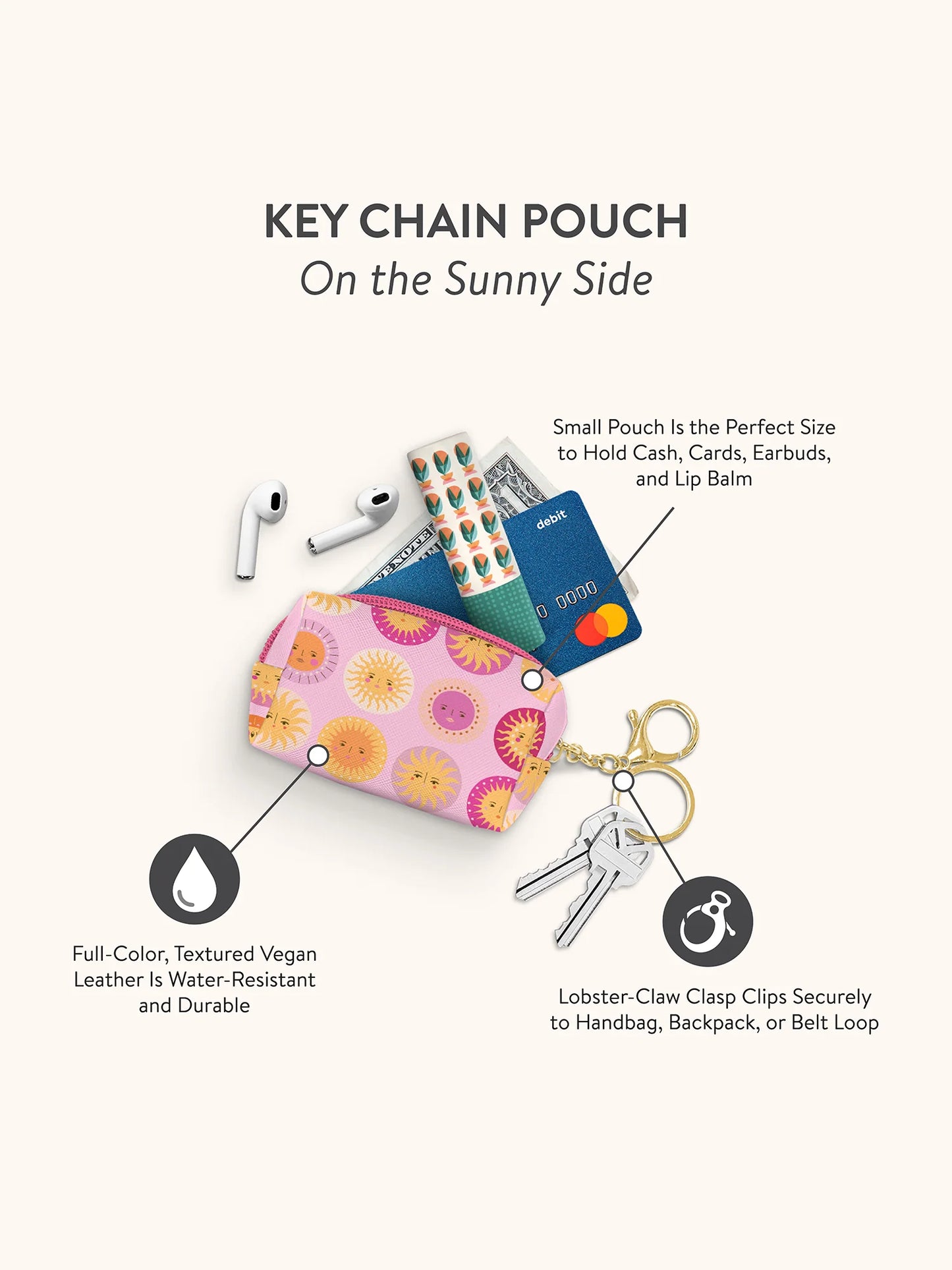 On the Sunny Side Key Chain Pouch