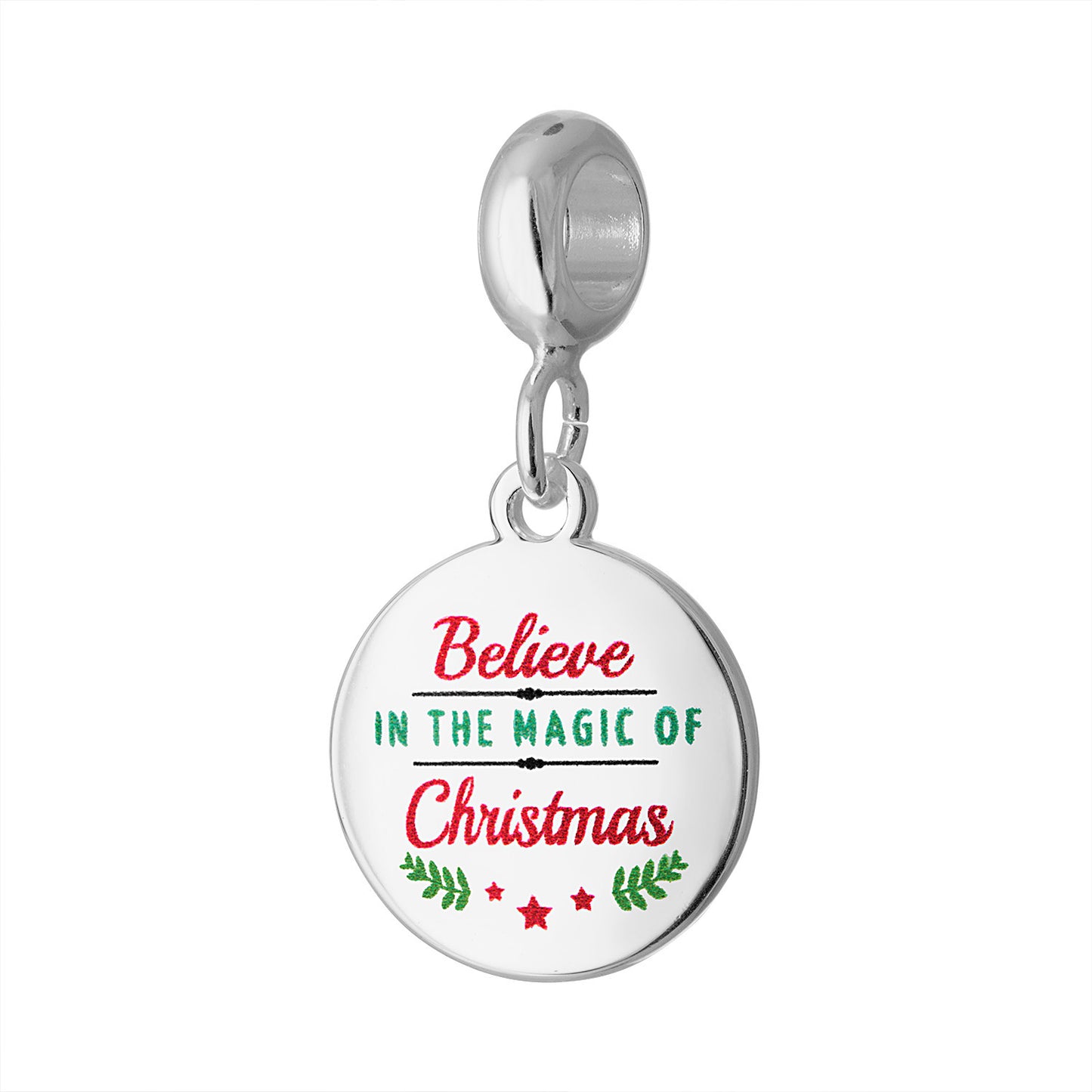 Davinci Believe In The Magic of Christmas Charm Necklace