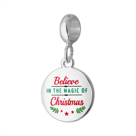 Davinci Believe In The Magic of Christmas Charm Necklace