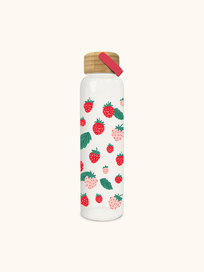 Berry Fresh Glass Water Bottle w/ Bamboo Lid