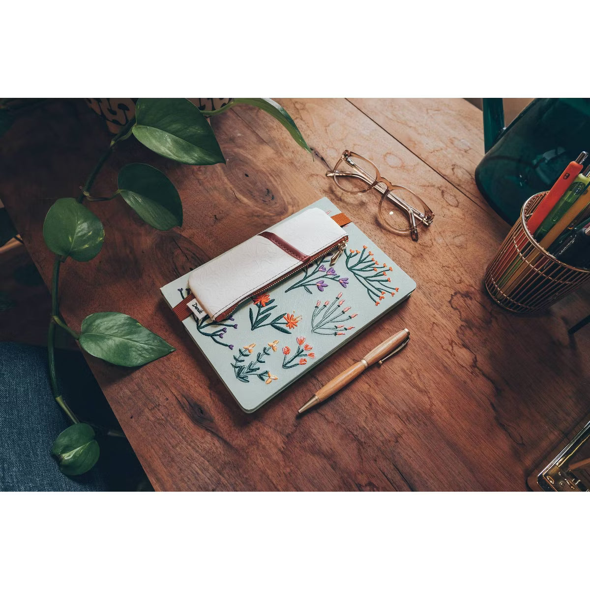 Golden Hour Embossed PU Notebook Pouch