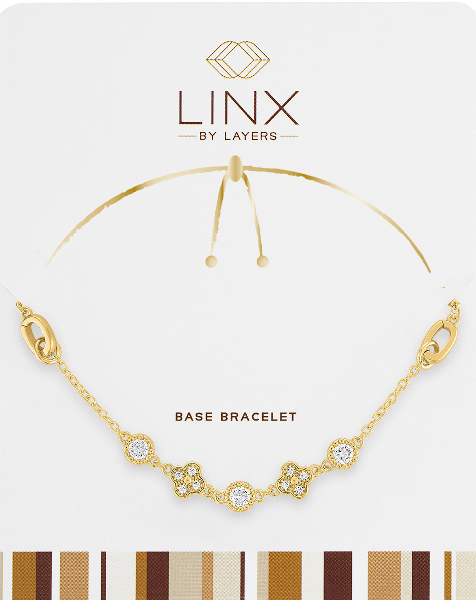 Gold Clover & CZ LINX Base Bracelet