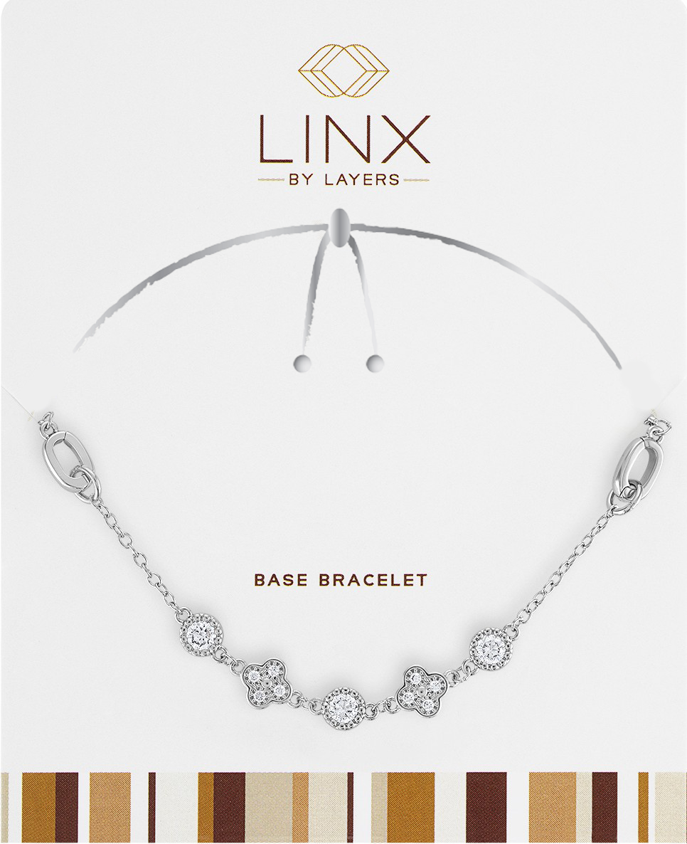 Silver Clover & CZ LINX Base Bracelet