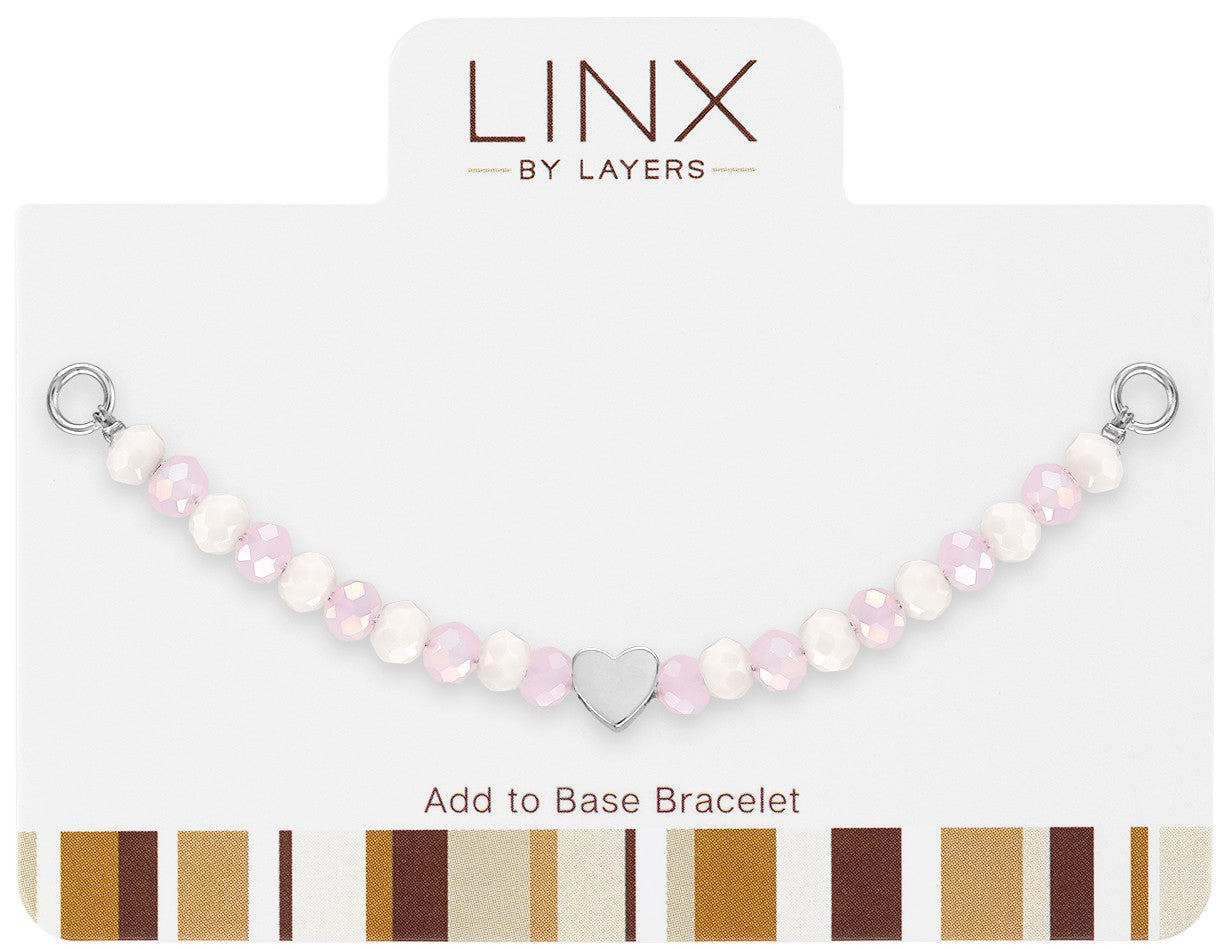 Silver Pink Facet Heart LINX Add-on