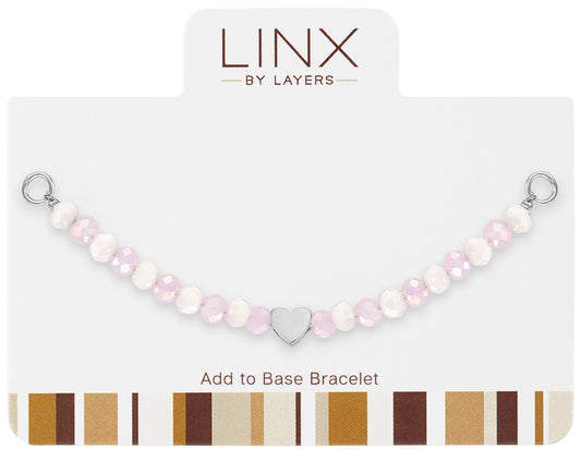 Silver Pink Facet Heart LINX Add-on