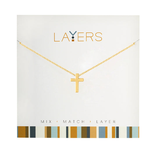 Gold Cross Layers Necklace