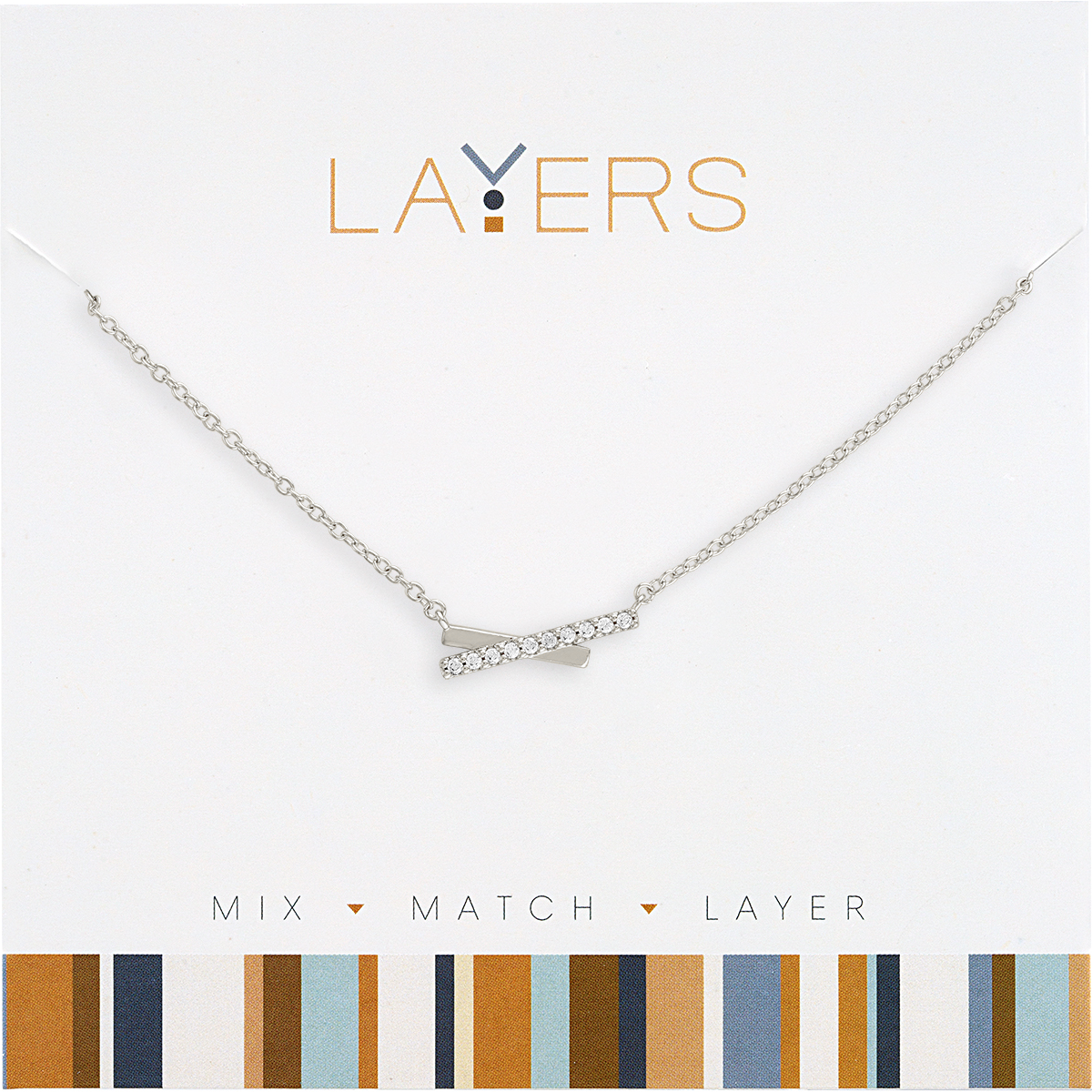 Silver Petite Crossover Layers Necklace