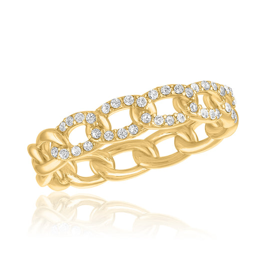 CZ Chain Layers Ring