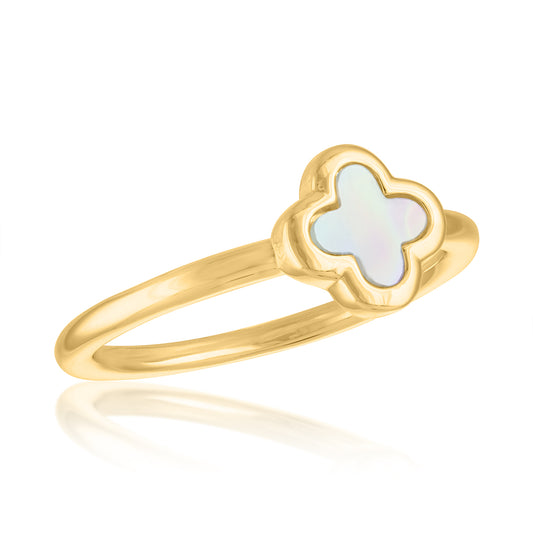Iridescent Clover Gold Layers Ring