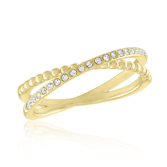 CZ Crossover Gold Layer Ring