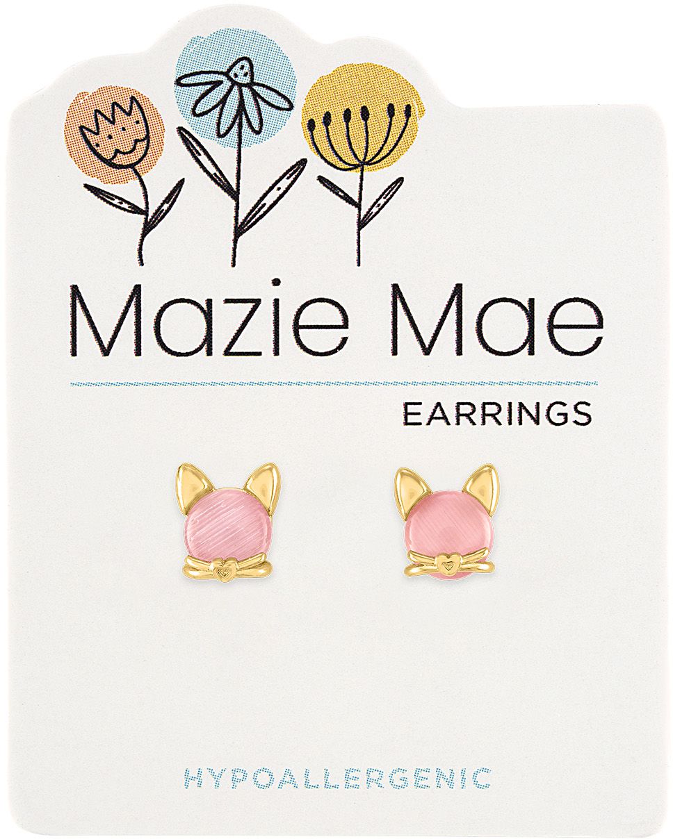 Gold Rosewater Opal Cat Stud Mazie Mae Earring