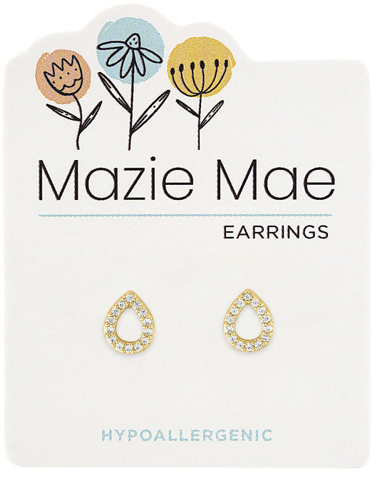 Gold Open CZ Teardrop Mazie Mae Earring