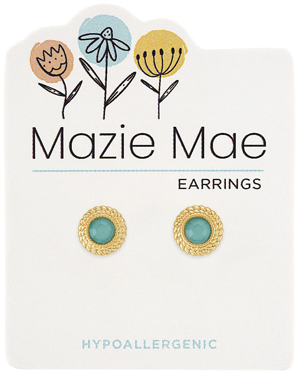 Gold Braided Pacific Opal Stud Mazie Mae Earring