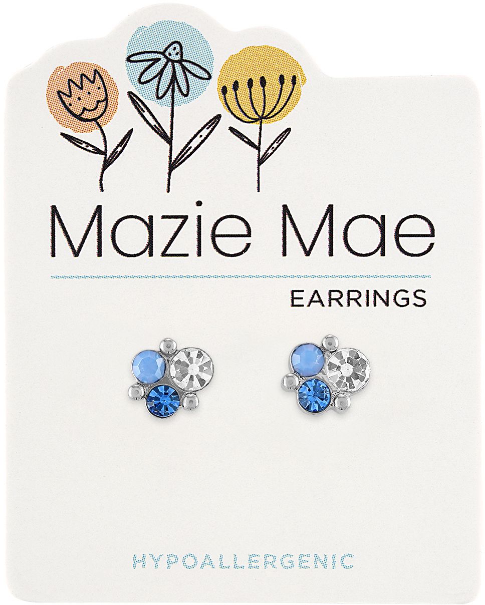 Silver Air Blue Opal Cluster Stud Mazie Mae Earring