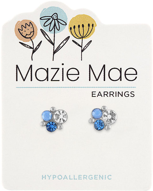 Silver Air Blue Opal Cluster Stud Mazie Mae Earring