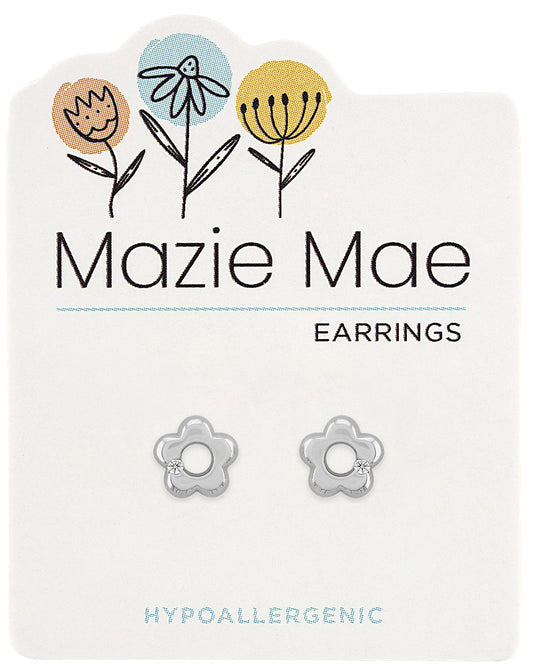 Silver Classic Flower Stud Mazie Mae Earring