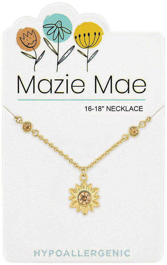 Gold Sunflower Mazie Mae Necklace