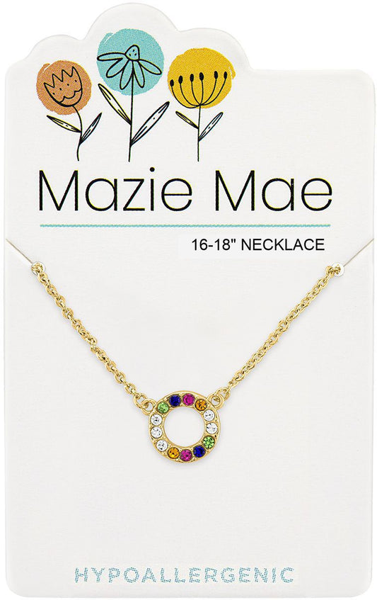 Gold Multicolor Open Circle Mazie Mae Necklace