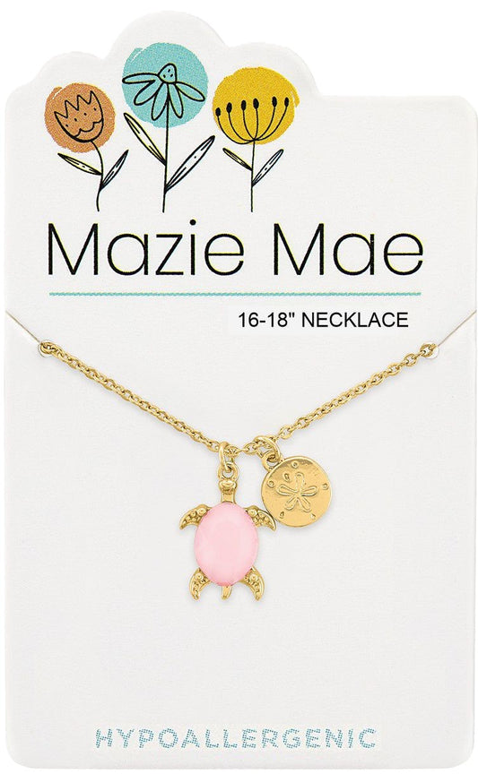 Gold Rosewater Opal Turtle & Sand Dollar Mazie Mae Necklace
