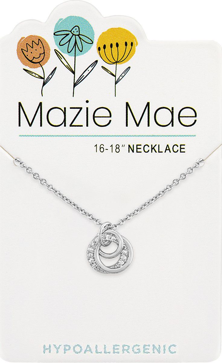 Silver interlocking Circle Trio Mazie Mae Necklace