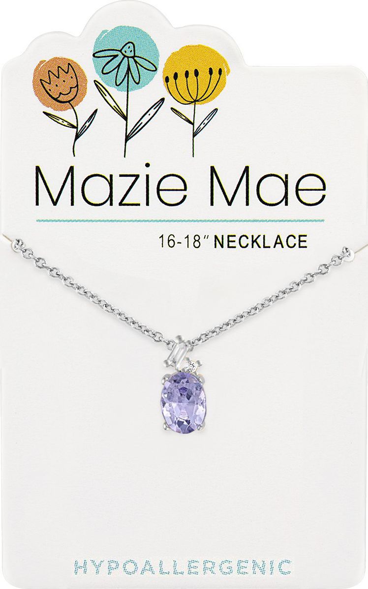 Silver Light Amethyst Oval Trio Mazie Mae Necklace