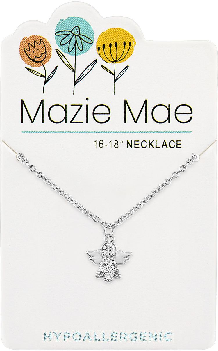 Silver CZ Angel Mazie Mae Necklace