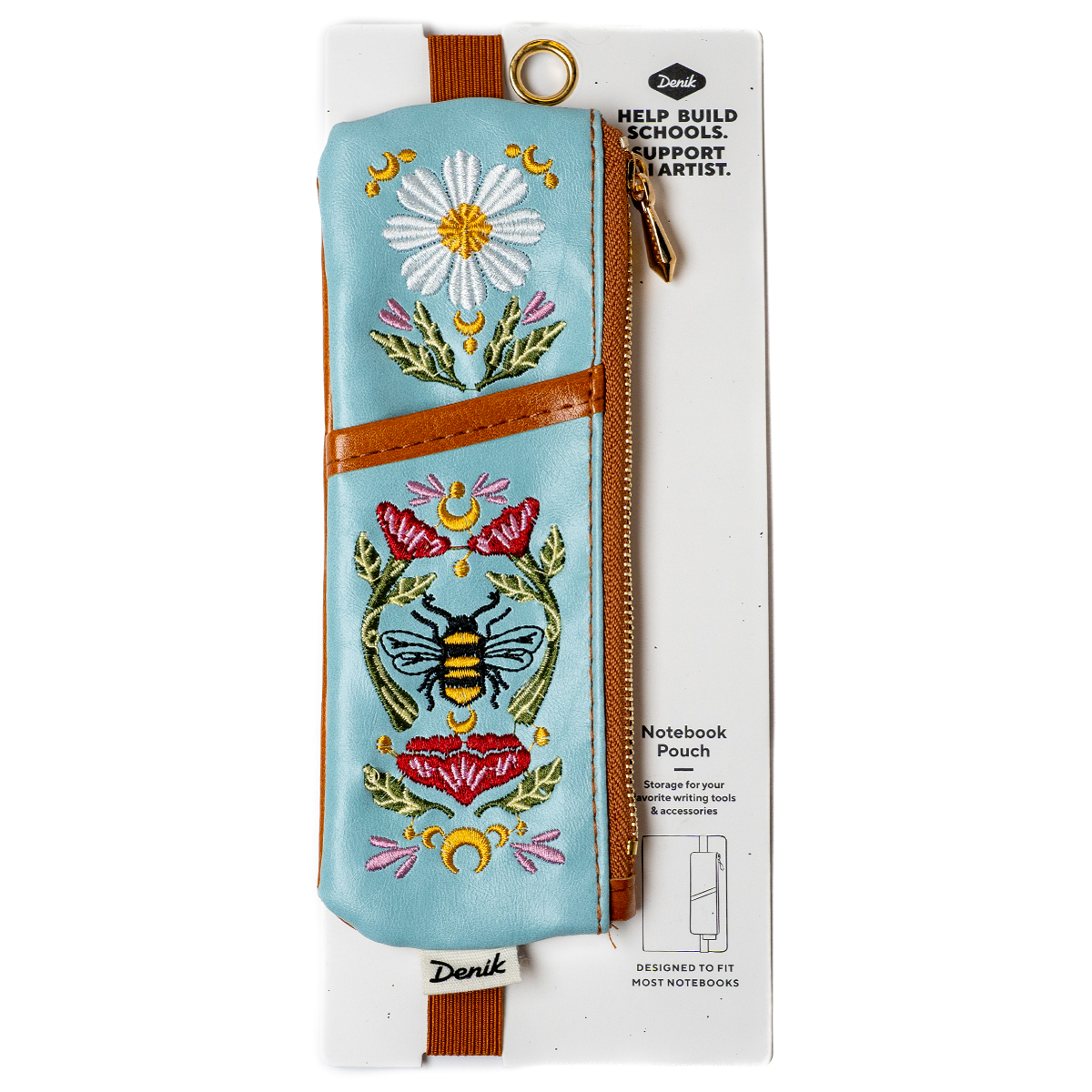 Honeybee Tea Embroidered Notebook Pouch