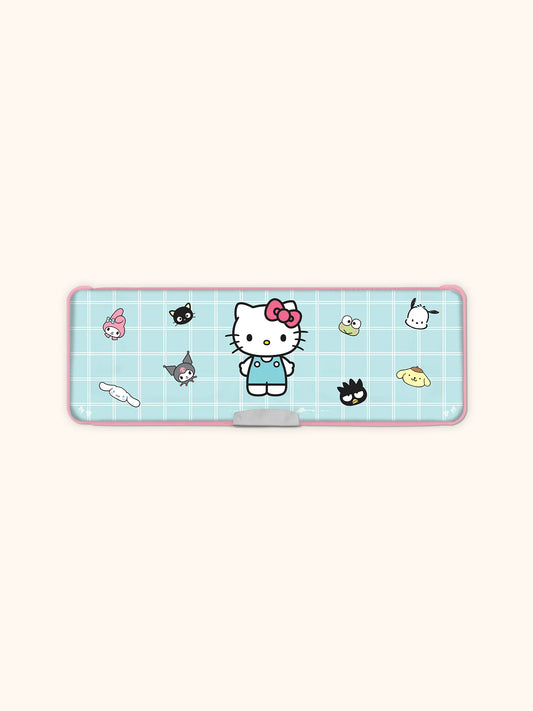 Hello Kitty and Friends Pencil Case, Blue Grid