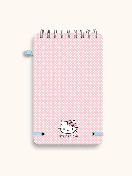 Hello Kitty Top-Spiral Notebook with Pen Loop, Classic Pink