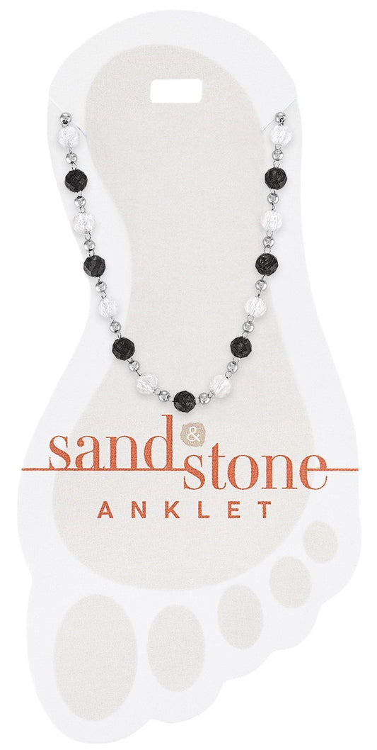 Silver Gray Natural Stone Sand & Stone Anklet