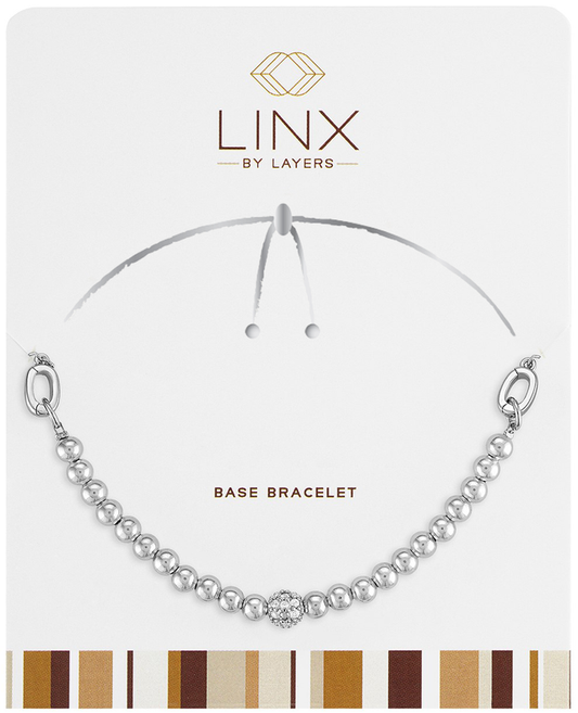 Silver Decorative CZ Ball LINX Base Bracelet