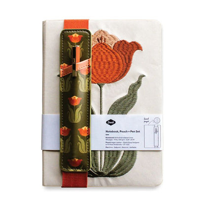 Tulip Embroidered Journal with Pen