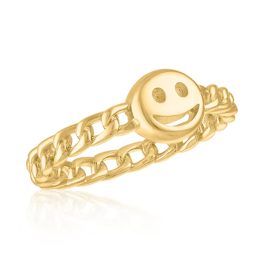 Smiley Face Gold Layers Rings