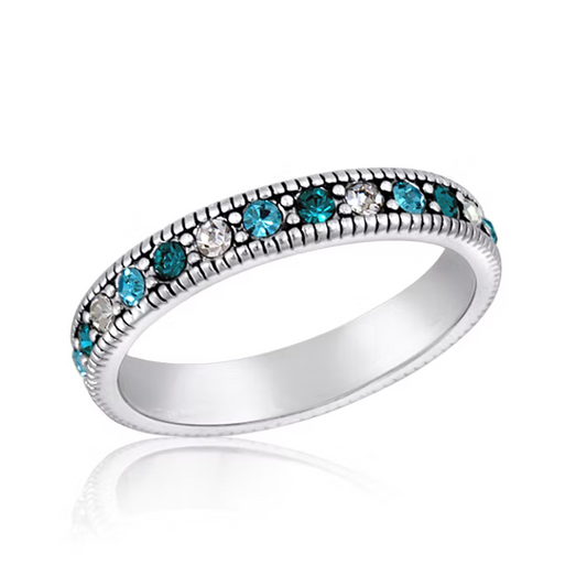 Multi Blue Eternity Stack Ring