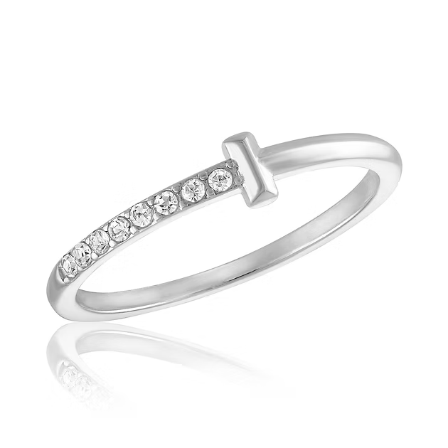 Half CZ "T" Stack Ring