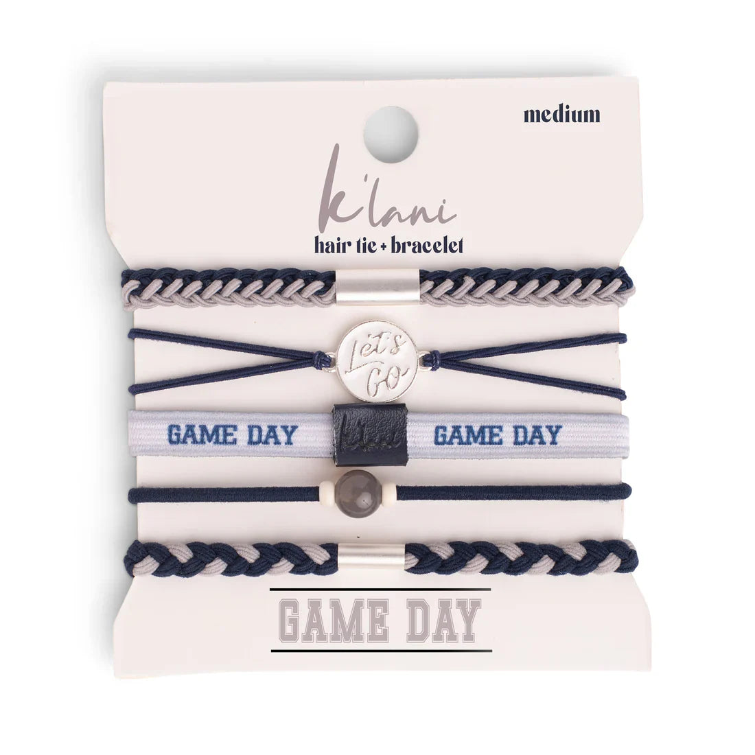Game Day Navy Gray - Hair Tie Bracelet
