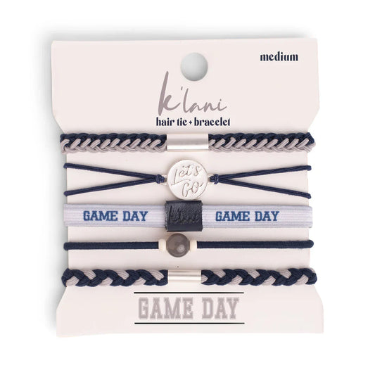 Game Day Navy Gray - Hair Tie Bracelet